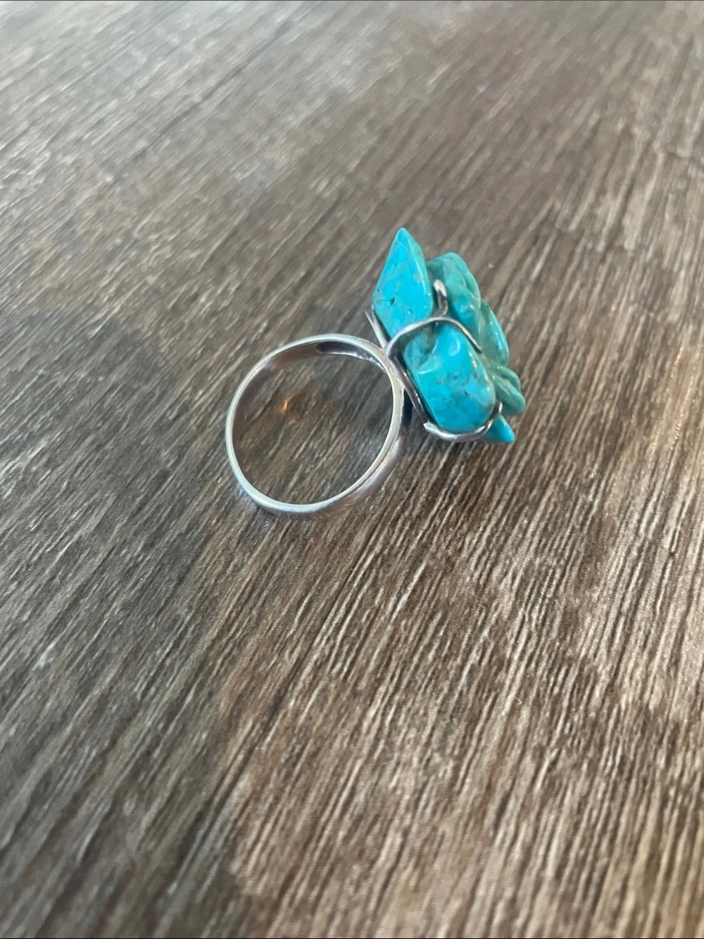 925 Silver Turquoise Women’s Ring 10-10.5 Thailand